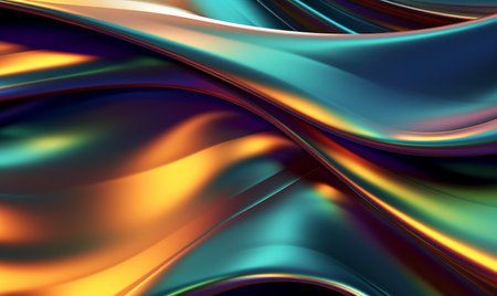 Abstract holographic iridescent neon fluid ripple wave backgroundの素材