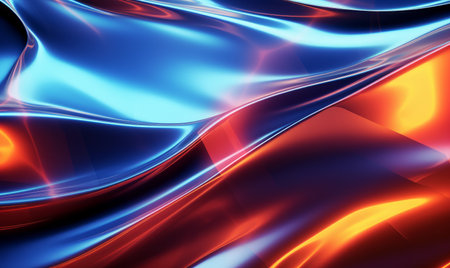 Abstract holographic iridescent neon fluid ripple wave backgroundの素材
