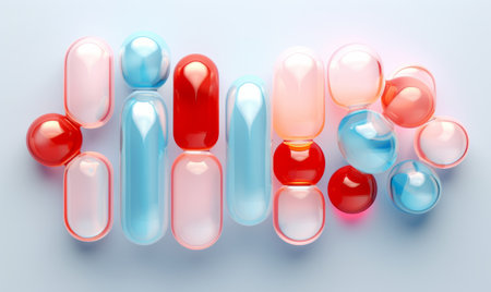 Abstract glass bubbles background sculpture. Visual design element for banner header posterの素材