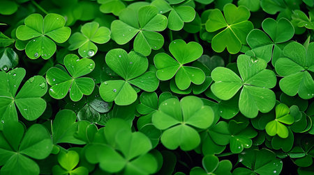 Shamrock four leaf clover background for St Patricks day celebrationの素材