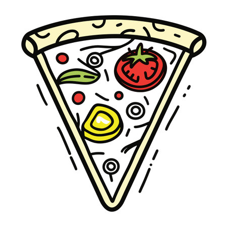 hand drawn line art illustration style of a classic italian pizzaの素材