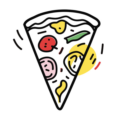 hand drawn line art illustration style of a classic italian pizzaの素材