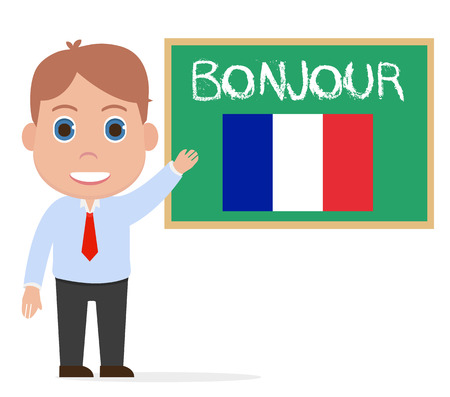 French teacher, bonjourのイラスト素材