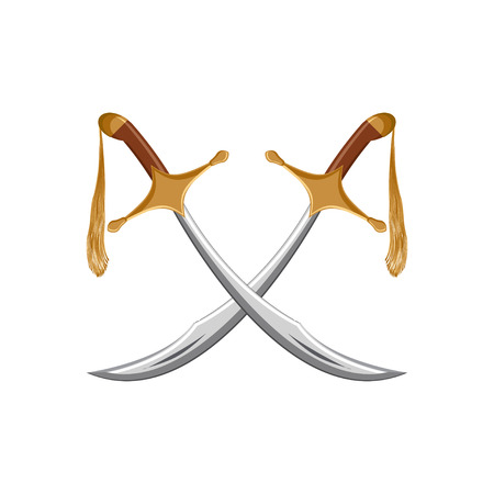 A pair of traditional turkish swords.のイラスト素材