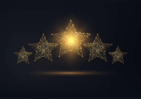 Five stars rating, luxury service, client satisfaction concept.