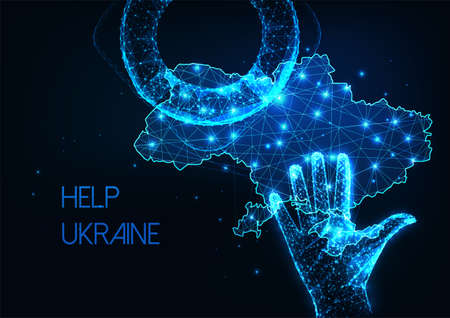 Abstract help Ukraine, refugees support, economic help, crisis support conceptのイラスト素材