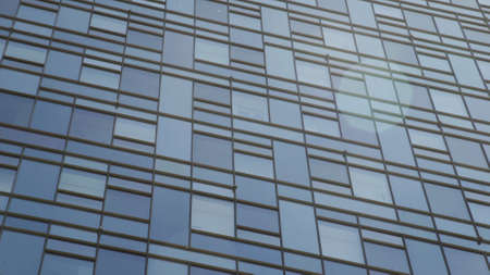 Pint of view Modern high-rise office building with a glass facade. Modern Business Office Buildings...