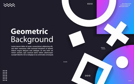 Modern background with memphis elements. Geometric backgrounds for your design. Graphic design elementのイラスト素材