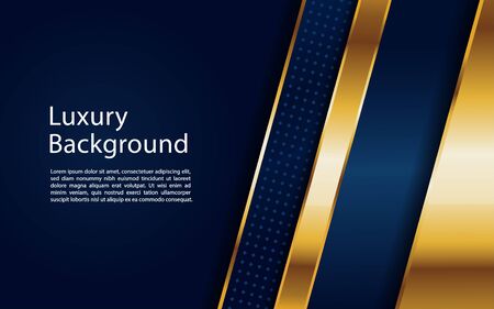 Abstract polygonal pattern luxury dark blue with gold. Graphic design element. Vector illustrationのイラスト素材