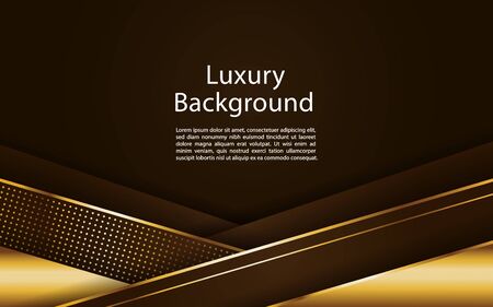 Abstract shape dark and golden glittering dots color luxury background. elegant modern background. Vector illustrationのイラスト素材