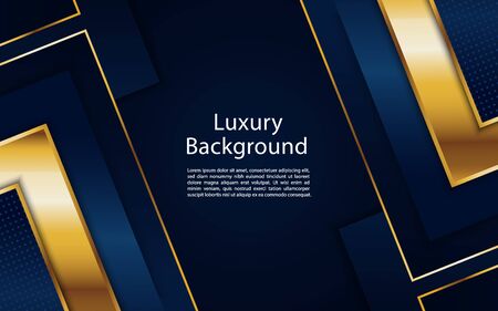 luxurious dark navy background and golden glittering dots luxury. elegant modern background. Vector illustrationのイラスト素材