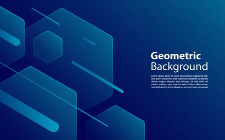 Minimal blue geometric background. Dynamic shapes composition. Vector illustrationのイラスト素材
