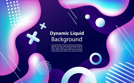 Liquid color background design. Fluid gradient shapes composition. Graphic design element.のイラスト素材