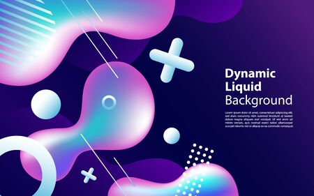 Liquid color background design. Fluid gradient shapes composition. Graphic design element.のイラスト素材