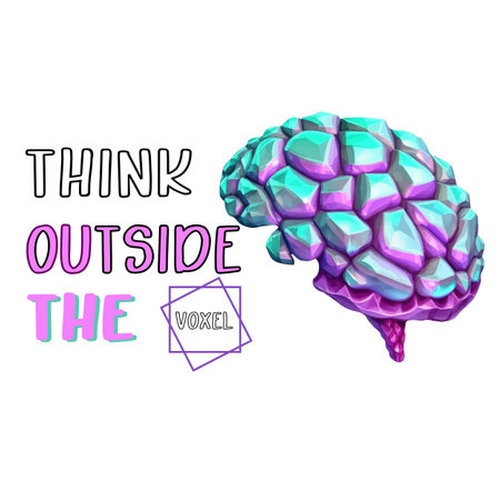 Think outside the box. Vector illustration of brain with lettering.のイラスト素材
