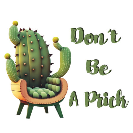 Cactus in an armchair on a white background. Vector illustration.のイラスト素材