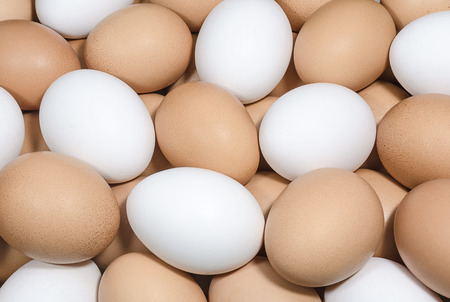 Brown and white chicken eggs