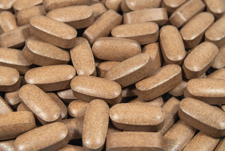 Tablets of sports supplements. nutritional supplements and sports nutritionの写真素材