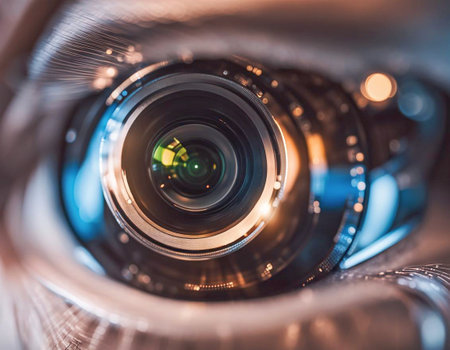 Robot eye in the form of a lens. Robotics and cybernetic organismsの素材