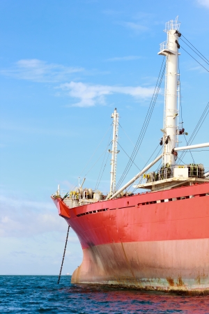 Bow of an anchored vesselの写真素材