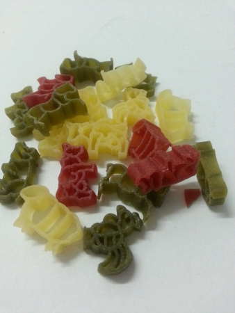 The animal pets shaped pastaの素材