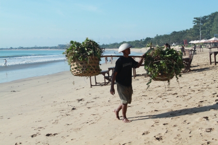 Man carrying vegetablesのeditorial素材