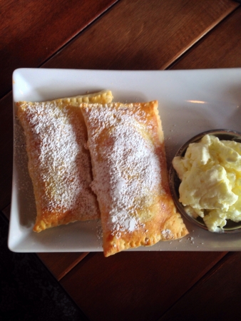 Pancakes with vanilla ice cream