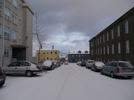 Snow on township, Iceland, Northern Europeのeditorial素材