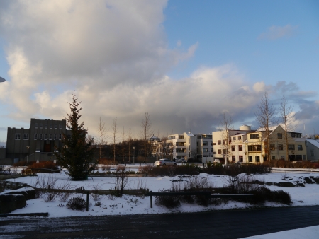 Snow on township, Iceland, Northern Europeのeditorial素材