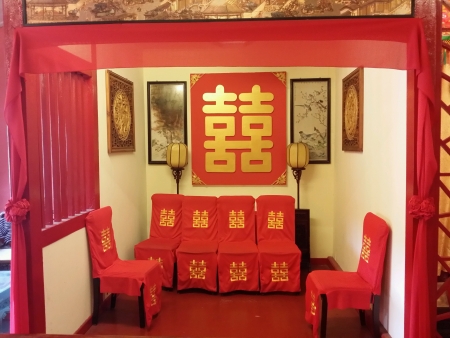 Traditional chinese marriage ceremony roomの素材