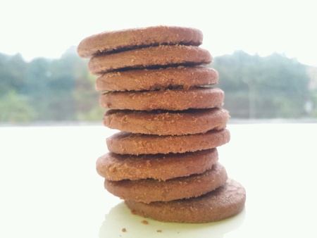 Stack of chocolate chip cookies