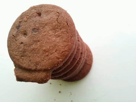 Stack of delicious chocolate chips cookiesの素材