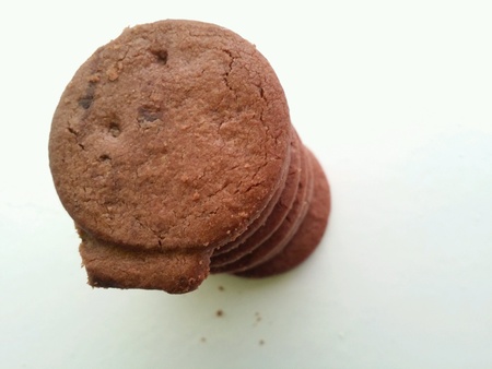 Stack of delicious chocolate chips cookiesの素材
