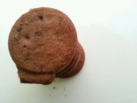 Stack of delicious chocolate chips cookiesの素材