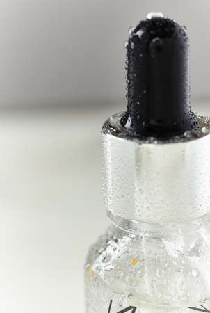 face cosmetics with drops on the lidの写真素材