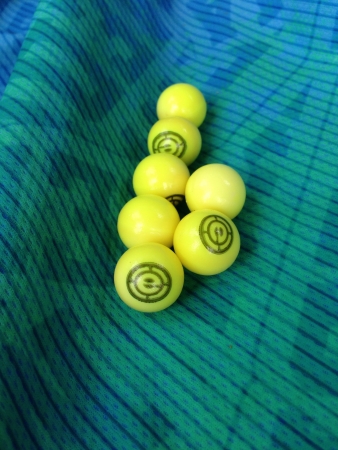 Evil Pellets on jersey with yellow fillの素材