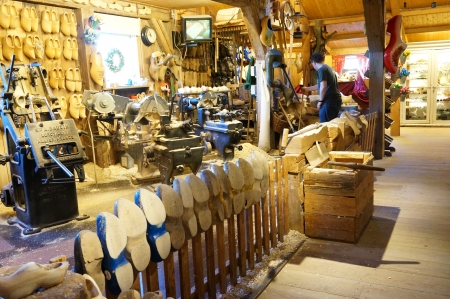Wooden Shoe Workshop at the Zaanse Schansのeditorial素材