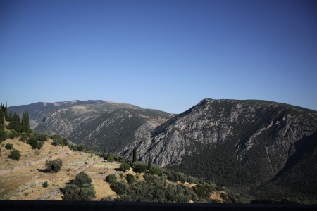 View of blue sky and mountainの写真素材