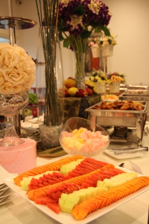Banquet table full of fruits and berries - catering eventの写真素材