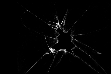 Broken glass on a black background