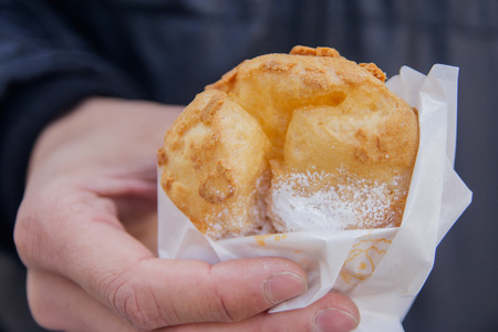 Close up Japan cream puffの写真素材