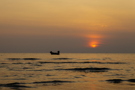 Sunset on the beach of Thailandの写真素材