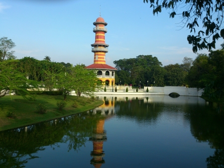 Beautiful lake in the thailand palaceの素材