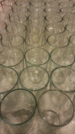 Drinking glasses at party