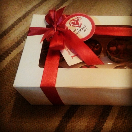 Close Up of a Valentines gift boxの素材
