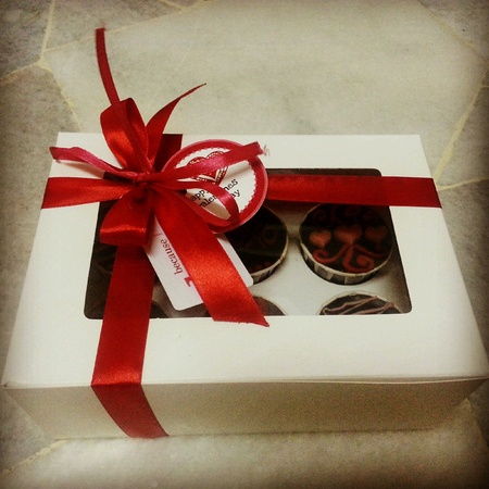 Beautifully wrapped gift box for Valentines Dayの素材