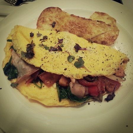 Egg omelet with ham and cheeseの素材