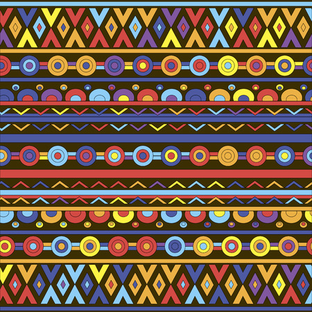Abstract geometric background with ethnic ornament.のイラスト素材