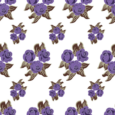 Seamless pattern from flowers roses on a white backgroundのイラスト素材