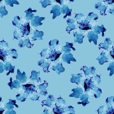 Watercolor floral seamless pattern with flowers and leafs. Vector illustrationのイラスト素材